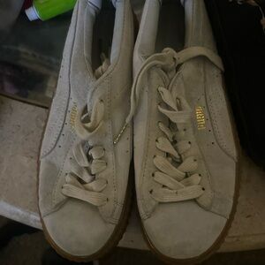 Puma Women's Beige Suede Shoes